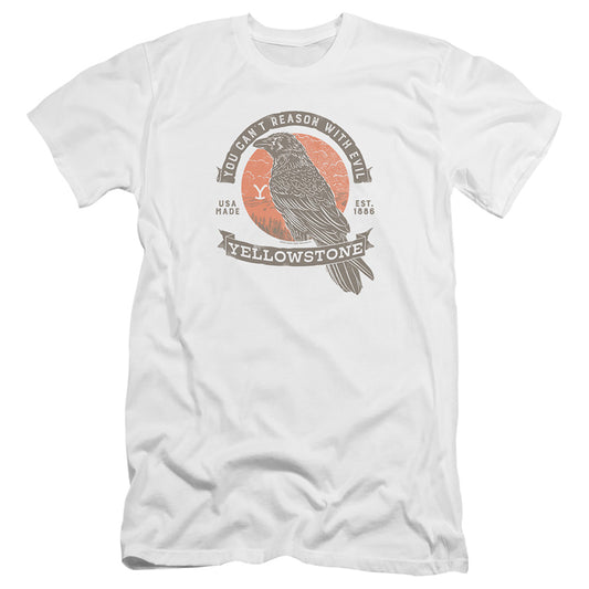 Yellowstone Evil Bird Slim Fit Mens T Shirt White