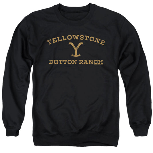 Yellowstone Arched Logo Mens Crewneck Sweatshirt Black