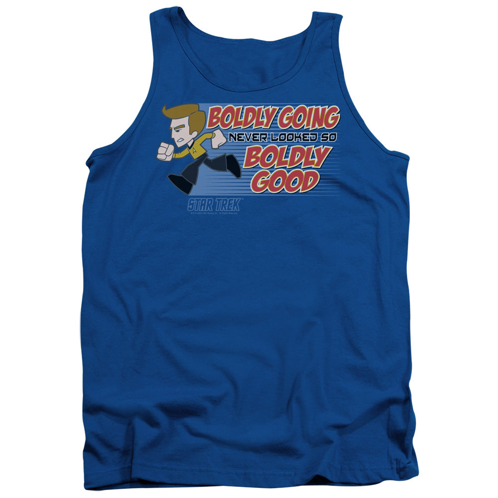 Quogs Boldly Good Mens Tank Top Shirt Royal Blue