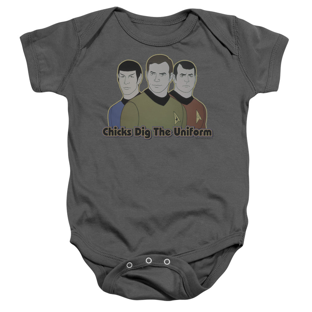 Star Trek Dig It Infant Baby Snapsuit Charcoal