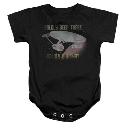 Star Trek Boldly Did That Infant Baby Snapsuit Black