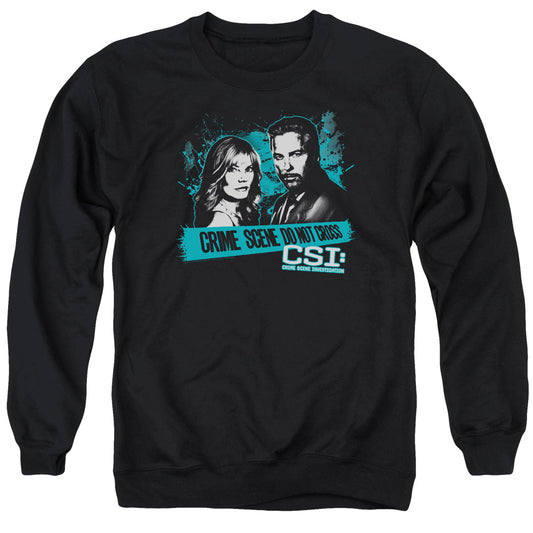 Csi Cross The Line Mens Crewneck Sweatshirt Black Officially Licensed