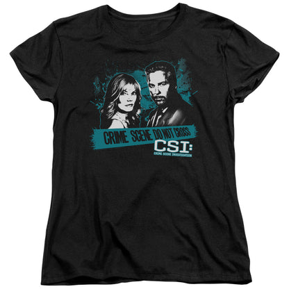 Csi Cross the Line Womens T Shirt Black Officially Licensed