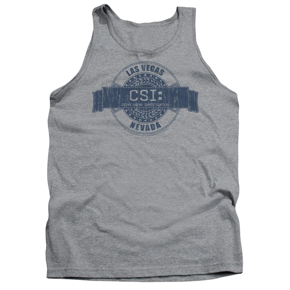 Csi Vegas Badge Mens Tank Top Shirt Athletic Heather