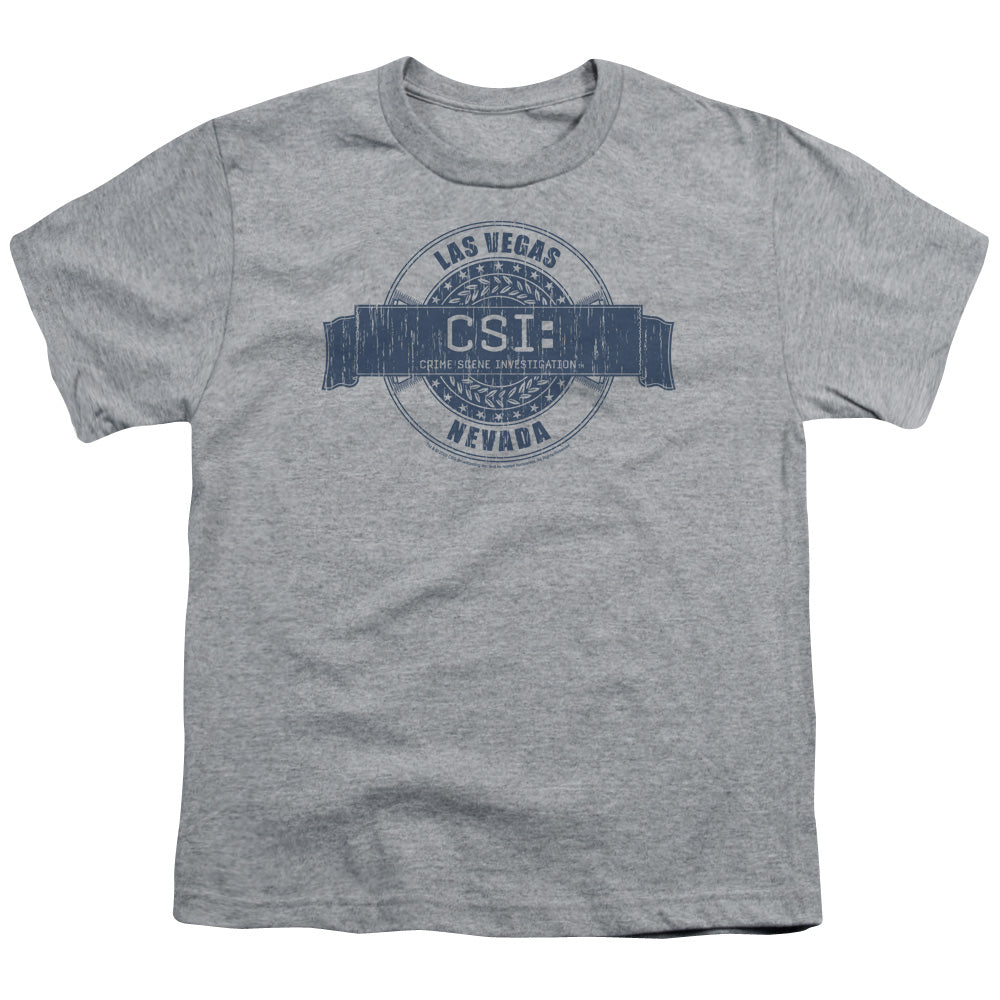 Csi Vegas Badge Kids Youth T Shirt Athletic Heather Officially Licensed
