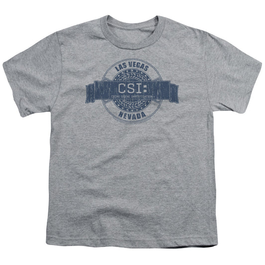 Csi Vegas Badge Kids Youth T Shirt Athletic Heather Officially Licensed