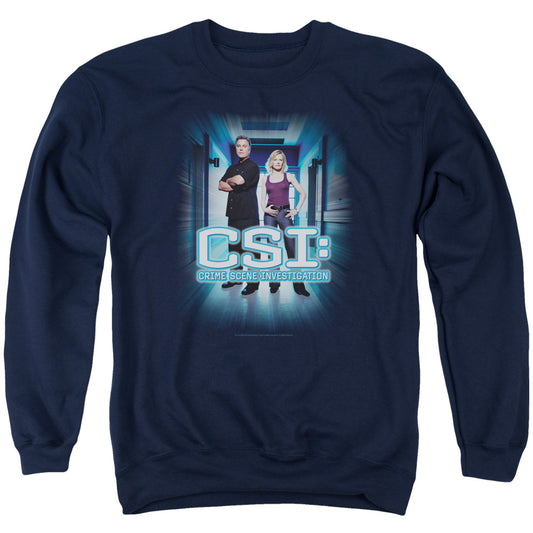 Csi Serious Business Mens Crewneck Sweatshirt Navy Officially Licensed