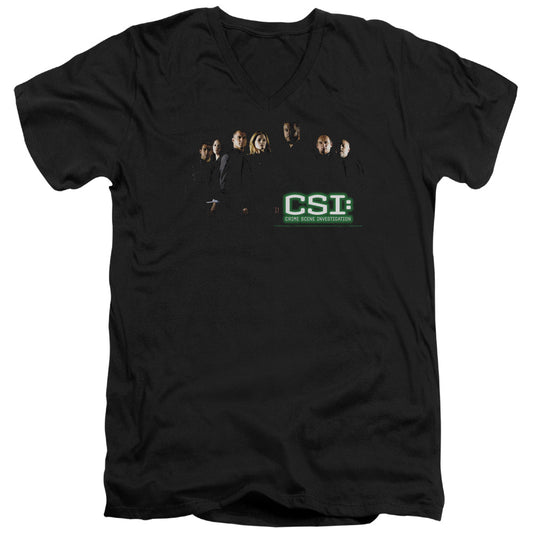 Csi Shadow Cast Mens Slim Fit V-Neck T Shirt Black Officially Licensed