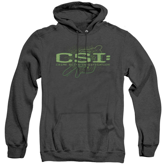 Csi Sketchy Shadow Mens Heather Hoodie Black Officially Licensed