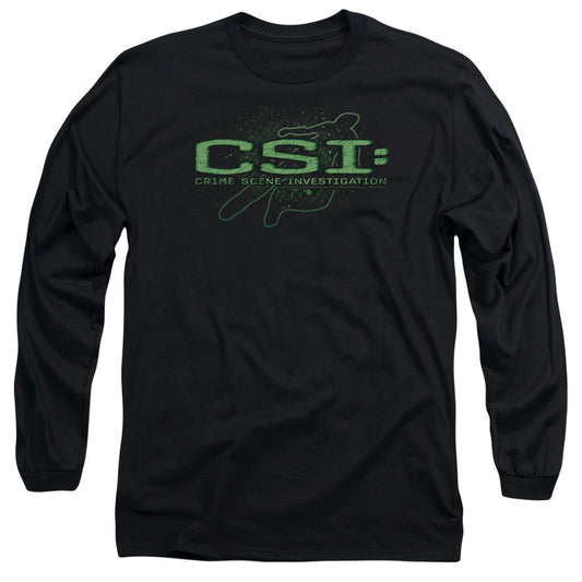 Csi Sketchy Shadow Mens Long Sleeve Shirt Black Officially Licensed Officially Licensed