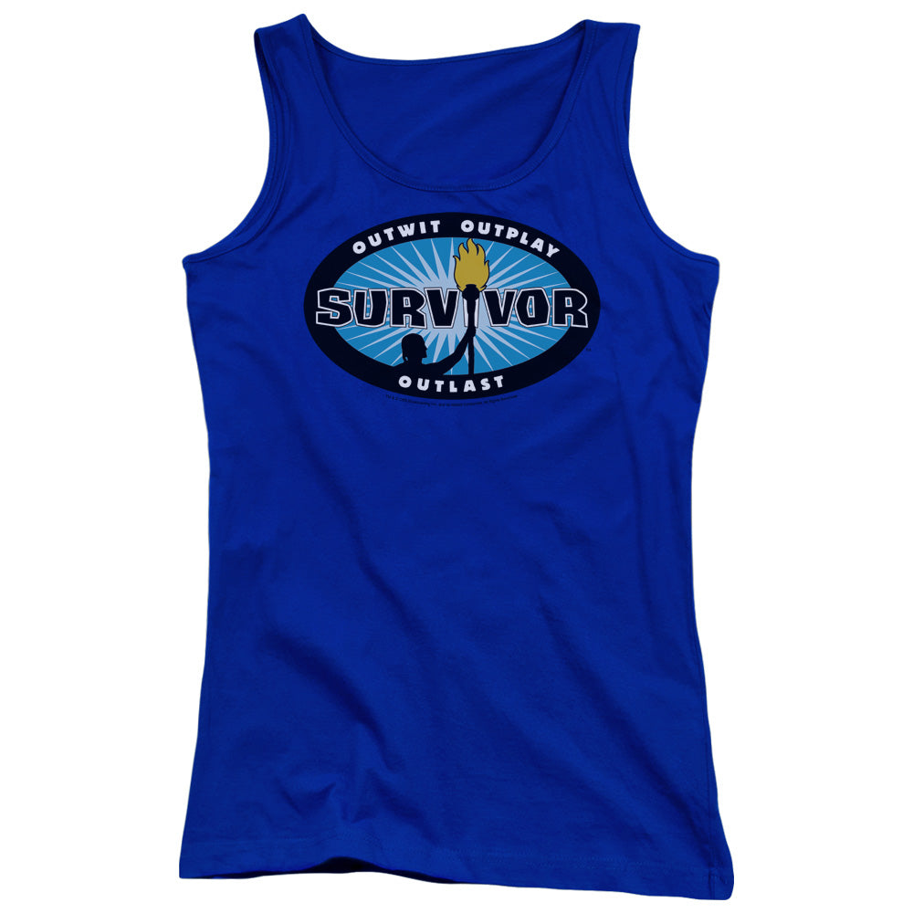 Survivor Blue Burst Womens Tank Top Shirt Royal Blue