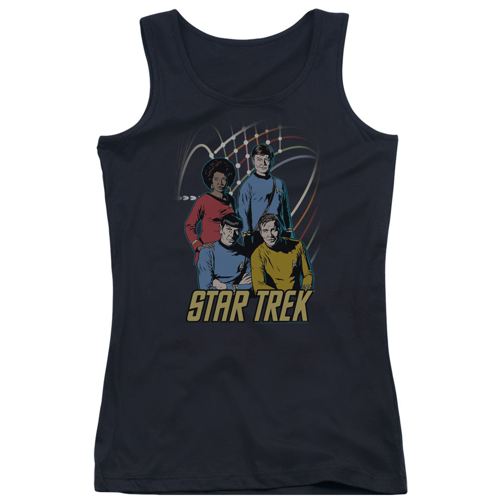 Star Trek Warp Factor 4 Womens Tank Top Shirt Black