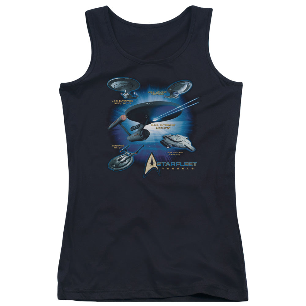 Star Trek Starfleet Vessels Womens Tank Top Shirt Black