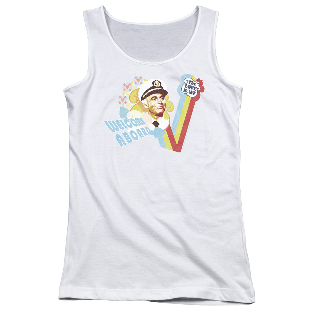 Love Boat Welcome Aboard Womens Tank Top Shirt White