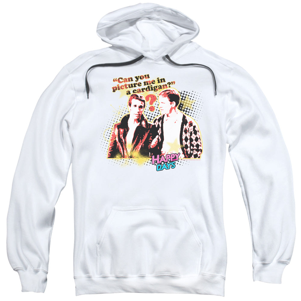 Happy Days No Cardigans Mens Hoodie White Officially Licensed
