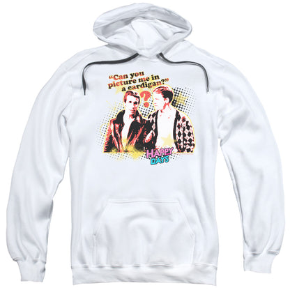 Happy Days No Cardigans Mens Hoodie White Officially Licensed
