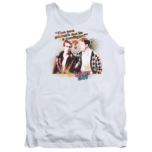 Happy Days No Cardigans Mens Tank Top Shirt White