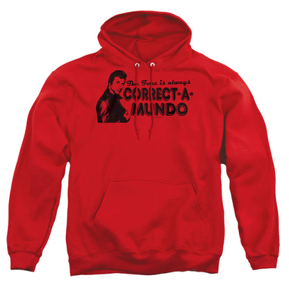 Happy Days Correct A Mundo Mens Hoodie Red Officially Licensed