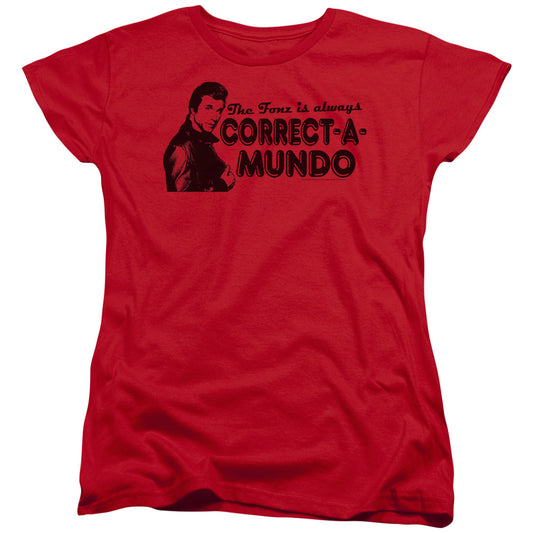Happy Days Correct a Mundo Womens T Shirt Red Officially Licensed