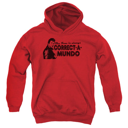 Happy Days Correct a Mundo Kids Youth Hoodie Red Officially Licensed