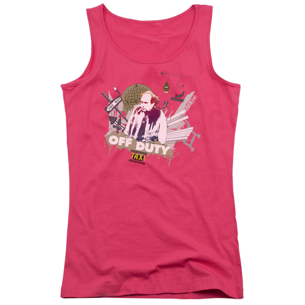 Taxi Off Duty Womens Tank Top Shirt Hot Pink