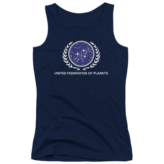 Star Trek United Federation Logo Womens Tank Top Shirt Navy