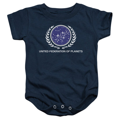 Star Trek United Federation Logo Infant Baby Snapsuit Navy