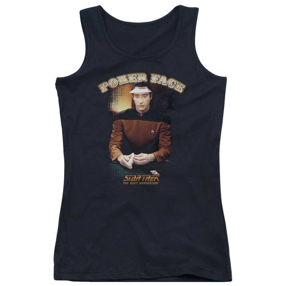 Star Trek Poker Face Womens Tank Top Shirt Black