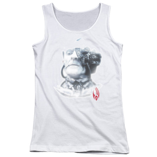 Star Trek Borg Head Womens Tank Top Shirt White