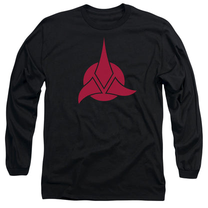 Star Trek Klingon Logo Mens Long Sleeve Shirt Black Officially Licensed Officially Licensed