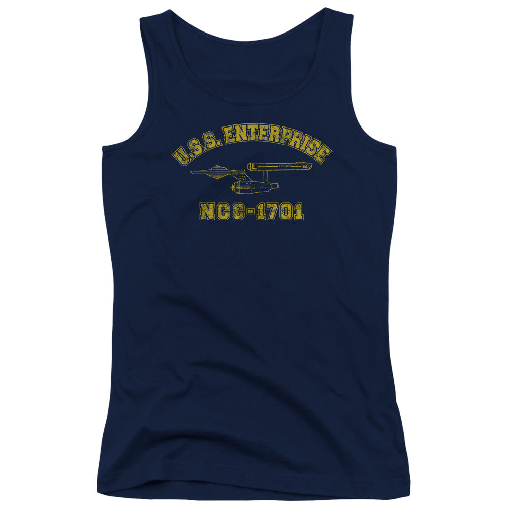 Star Trek Enterprise Athletic Womens Tank Top Shirt Navy