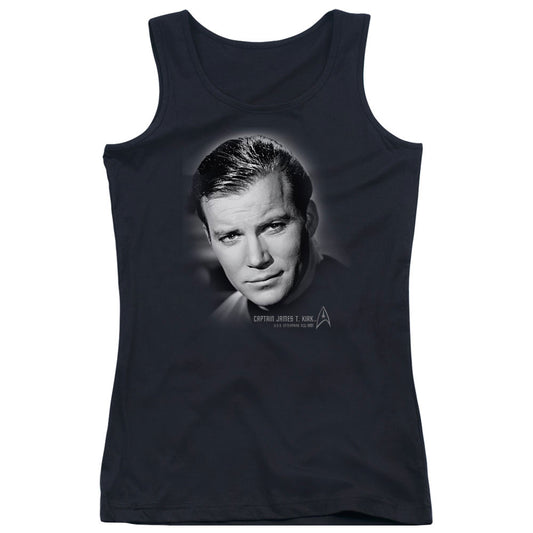 Star Trek Captain Kirk Portrait Womens Tank Top Shirt Black