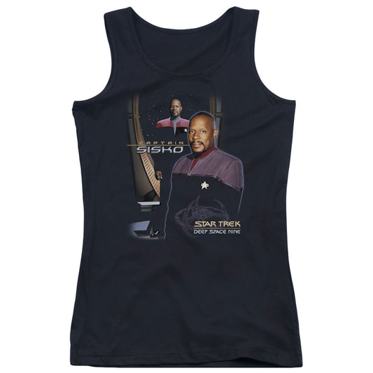 Star Trek Captain Sisko Womens Tank Top Shirt Black