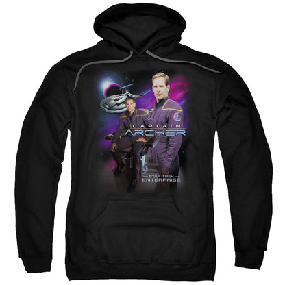 Star Trek Captain Archer Mens Hoodie Black