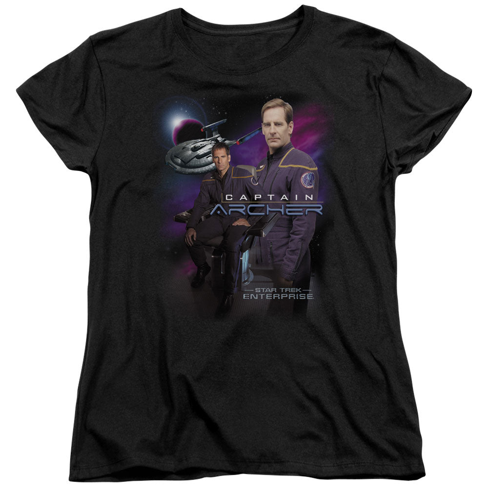 Star Trek Captain Archer Womens T Shirt Black