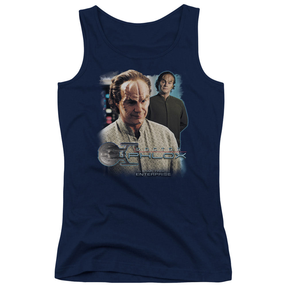 Star Trek Doctor Phlox Womens Tank Top Shirt Navy