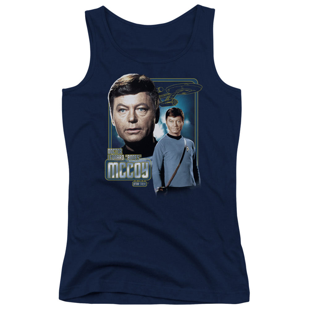 Star Trek Doctor Mccoy Womens Tank Top Shirt Navy