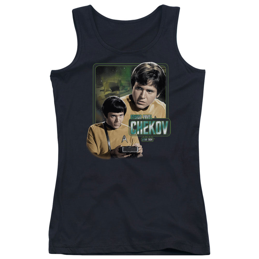 Star Trek Ensign Chekov Womens Tank Top Shirt Black