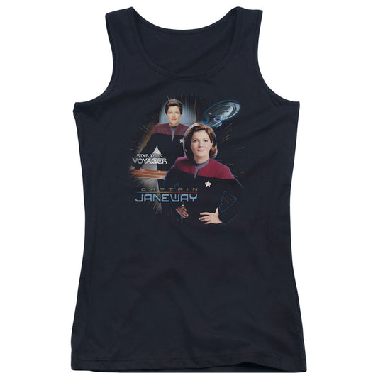 Star Trek Captain Janeway Womens Tank Top Shirt Black