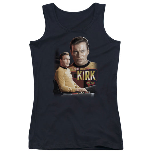 Star Trek Captain Kirk Womens Tank Top Shirt Black