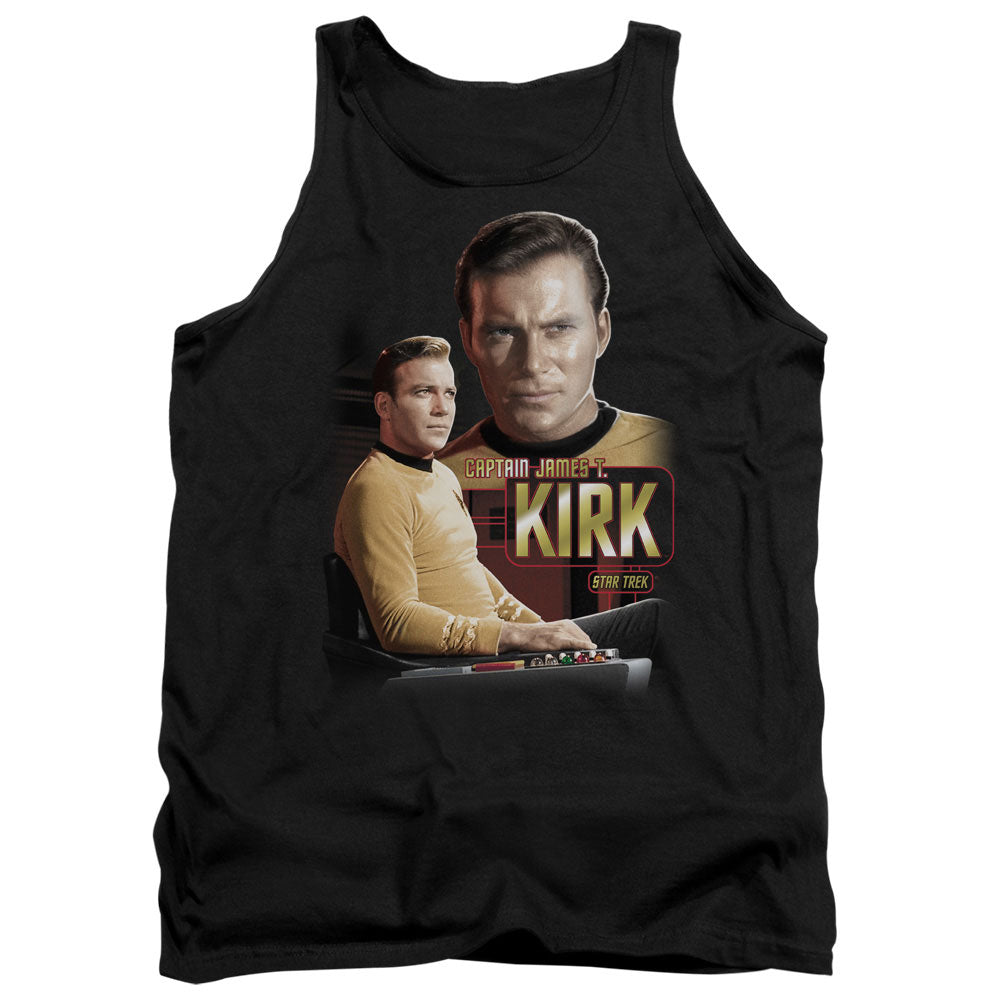 Star Trek Captain Kirk Mens Tank Top Shirt Black