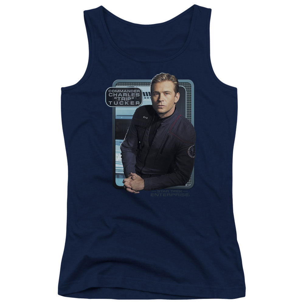 Star Trek Trip Tucker Womens Tank Top Shirt Navy