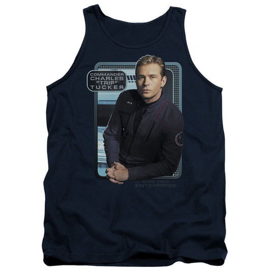 Star Trek Trip Tucker Mens Tank Top Shirt Navy