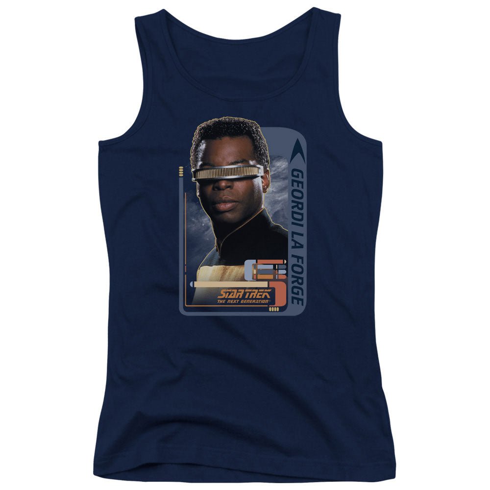 Star Trek Geordi Laforge Womens Tank Top Shirt Navy