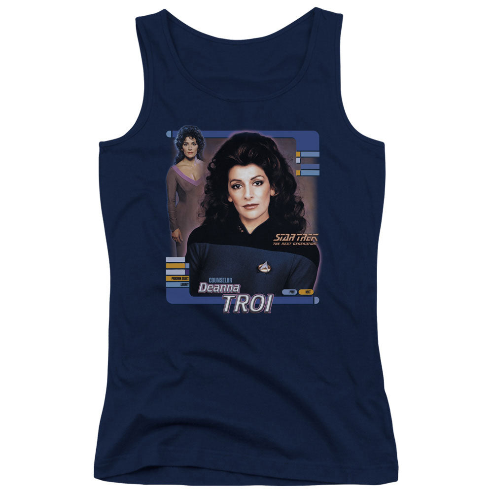 Star Trek Deanna Troi Womens Tank Top Shirt Navy