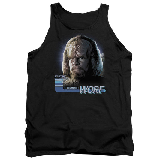 Star Trek Tng Worf Mens Tank Top Shirt Black