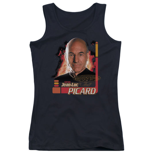 Star Trek Captain Picard Womens Tank Top Shirt Black