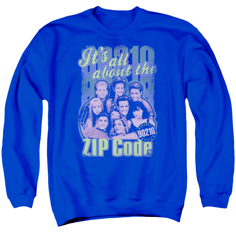 90210 Zip Code Mens Crewneck Sweatshirt Royal Blue