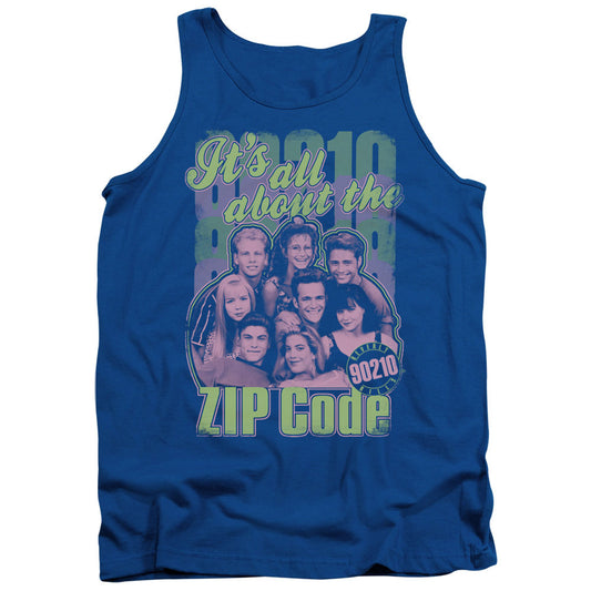 90210 Zip Code Mens Tank Top Shirt Royal Blue