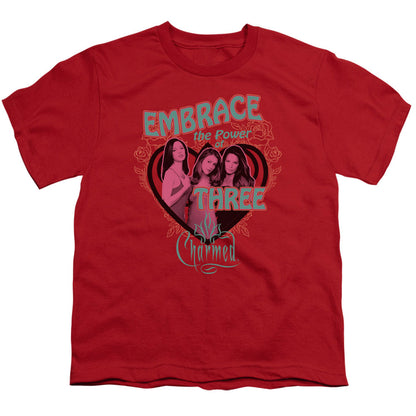 Charmed Embrace the Power Kids Youth T Shirt Red Officially Licensed
